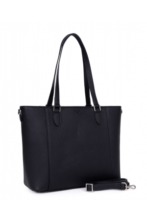 Sac shopping noir hexagona