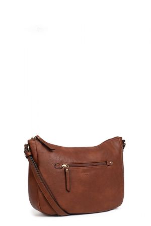 sac besace Hexagona Toscane en similicuir grainé camel