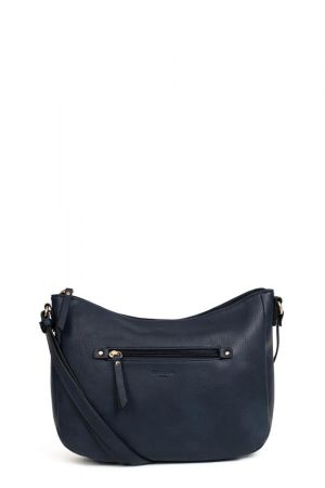 sac besace Hexagona Toscane en similicuir grainé navy