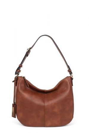 sac besace Hexagona Toscane similicuir grainé camel