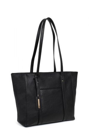 sac cabas Toscane similicuir effet grainé noir Hexagona