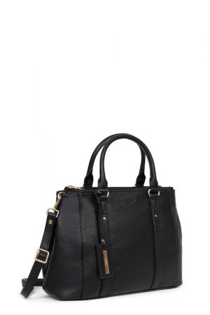 sac porté main Hexagona Toscane similicuir grainé noir