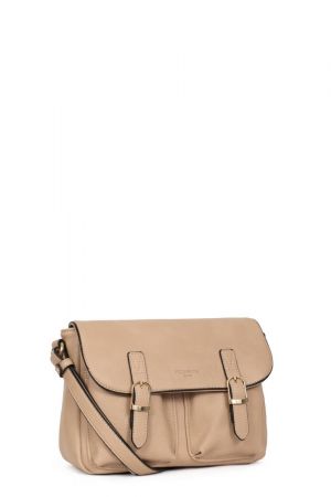 sac à rabat Hexagona Toscane en similicuir grainé beige