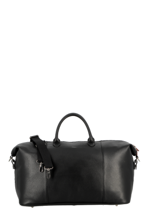 Sac de voyage 50cm en cuir UPPSALA noir - JUMP