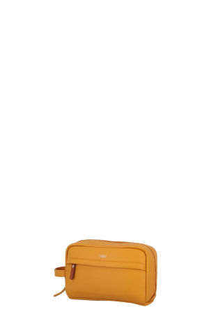 trousse de toilette en cuir jaune curry gamme Uppsala par Jump