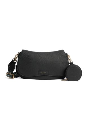 Sac à rabat Giulia par Mac Alyster en cuir noir