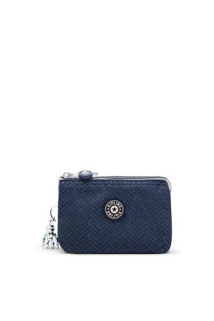 petit porte-monnaie Kipling Creativity S en nylon bleu motifs chevrons