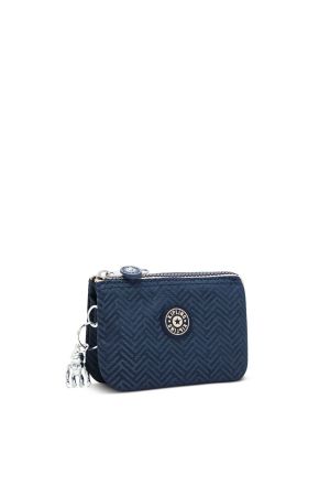 petit porte-monnaie Kipling Creativity S en nylon bleu motifs chevrons