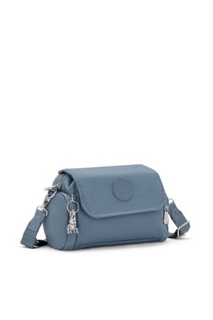 petit sac bandoulière à rabat Kipling Danita en toile bleu ciel