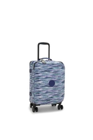 valise cabine 4 roues Kipling Spontaneous S en toile rayé bleu ciel