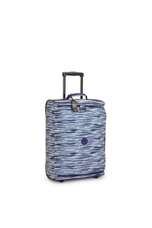 sac de voyage cabine à roulettes Kipling Teagan XS en toile rayé bleu ciel