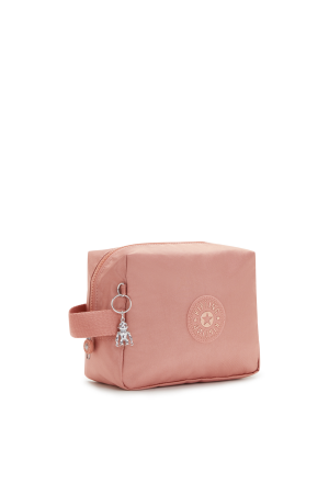 Grande trousse carré arrondie sur les bords, rose avec porte-clés singe KIPLING