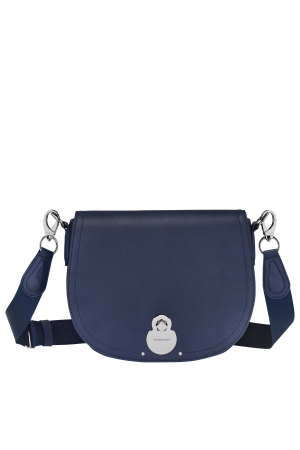 Sac à main rabat cuir cavalcade navy longchamp