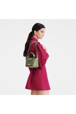Sac à main XS Le Pliage Xtra par Longchamp en cuir kaki