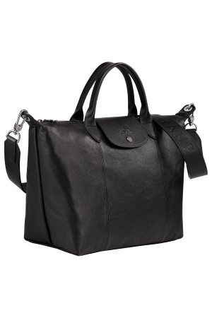 Sac porté main M Le Pliage Cuir | LONGCHAMP