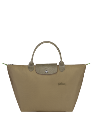 Sac à main M Le Pliage Green par Longchamp en toile taupe