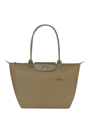 Sac cabas L Le Pliage Green par Longchamp en toile taupe