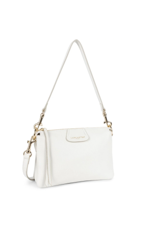 pochette bandoulière Lancaster Dune en cuir grainé blanc