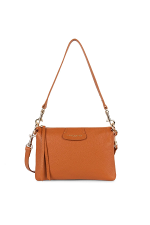 pochette bandoulière Lancaster Dune en cuir grainé orange