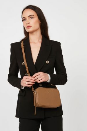 sac dune lancaster bandoulière cuir camel