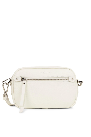 sac bandoulière Lancaster Firenze en cuir grainé blanc