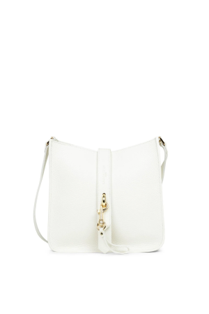 sac trotteur Lancaster Foulonné Double Hook en cuir blanc