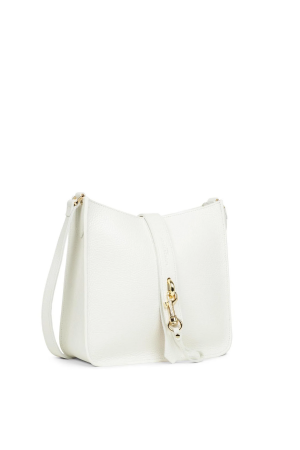 sac trotteur Lancaster Foulonné Double Hook en cuir blanc