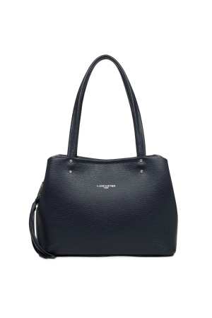 sac à main Lancaster Foulonné Double en cuir grainé navy