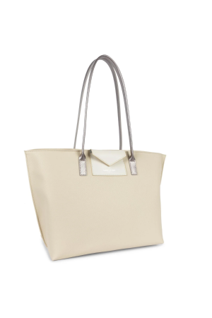 grand sac cabas Lancaster Maya en synthétique beige