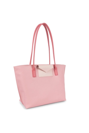 sac cabas épaule Lancaster Maya en synthétique et cuir rose