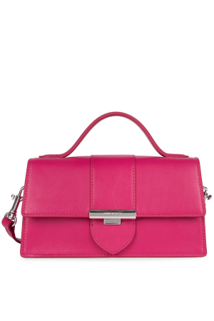 sac baguette Lancaster Paris ILY en cuir lisse rose