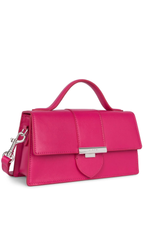 sac baguette Lancaster Paris ILY en cuir lisse rose