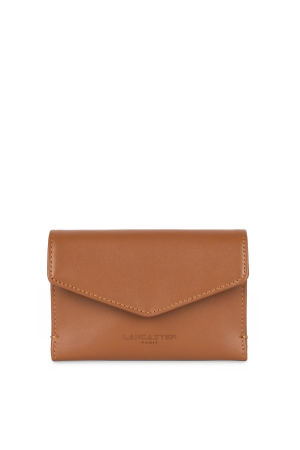 porte-cartes Lancaster Paris en cuir lisse camel