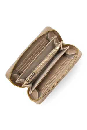 portefeuille compagnon Lancaster Dune en cuir grainé beige