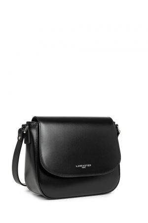 Sac bandoulière rabat SMOOTH EVEN face noir 