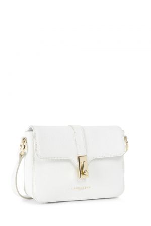 Sac bandoulière rabat FOULONNÉ MILANO blanc face 