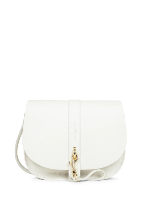 sac besace Lancaster Foulonné Double Hook en cuir foulonné blanc