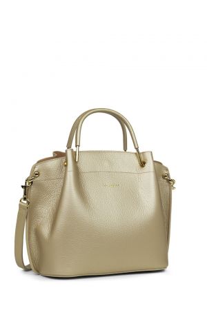 Grand Sac à main Cabas cuir - LOUISA beige face 