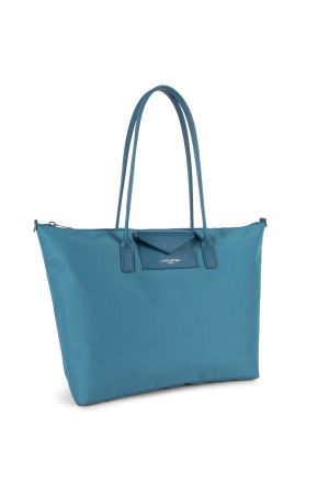 sac cabas porté épaule en nylon Lancaster Smart Kba bleu paon