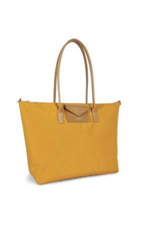 sac cabas porté épaule en nylon Lancaster Smart Kba jaune moutarde