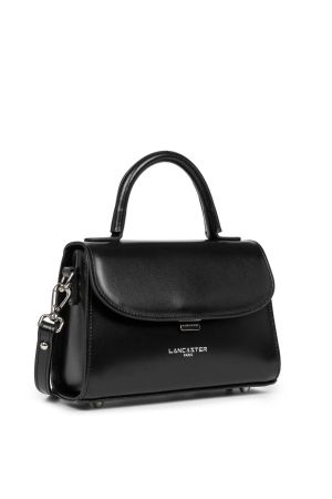 Sac en cuir rabat lisse noir lancaster