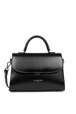 Sac rabat suave even lancaster ne cuir lisse noir