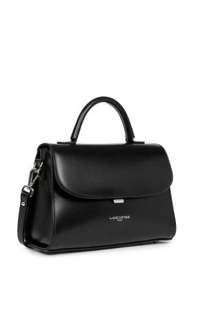 Sac rabat suave even lancaster ne cuir lisse noir