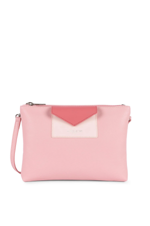 sac pochette Lancaster Maya en synthétique et cuir rose