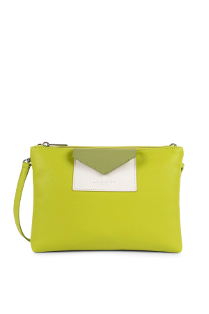 sac pochette Lancaster Maya en synthétique et cuir vert