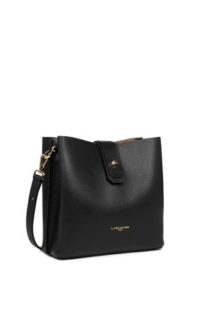 Sac seau en cuir noir double foulonné lancaster