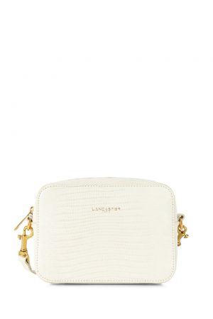 Sac trotteur EXOTIC LÉZARD & CROCO face avec logo "lancaster paris" doré 