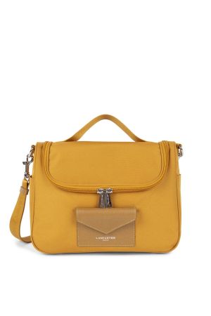 sac vanity en nylon avec bandoulière Lancaster Smart Kba jaune moutarde