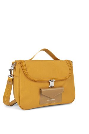 sac vanity en nylon avec bandoulière Lancaster Smart Kba jaune moutarde