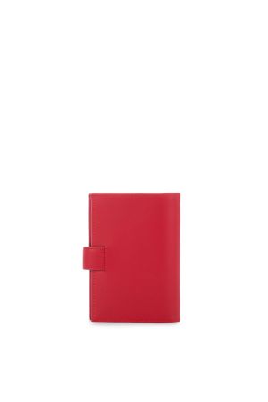porte-cartes Lancaster Smooth en cuir lisse rouge